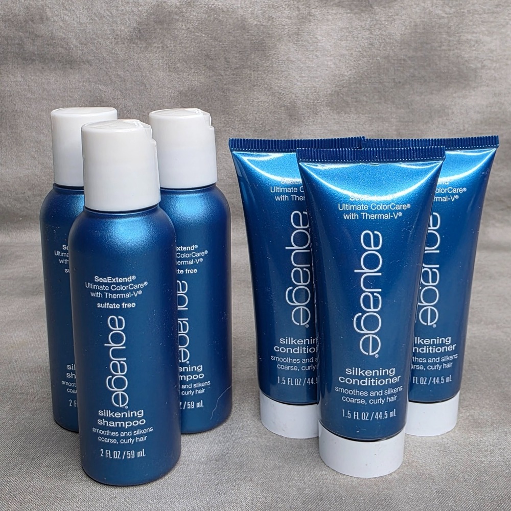 Aquage Silkening Shampoo 2 oz (X3) & Conditioner 1.5 oz (X3) Travel Set